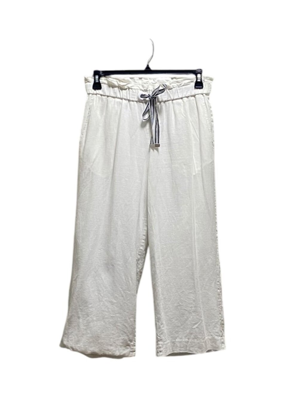 1901 Linen Blend Lined Pants White Size M Beach Coastal Minimalist Vacation Cute - Picture 2 of 14